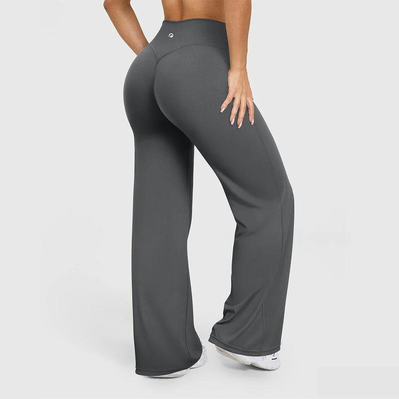 Women's Casual Pants - High-waisted Loose-Fitting Casual Pants - Comfortable and Elastic Loose Pants with Stretchy Material - Straight Leg Hem