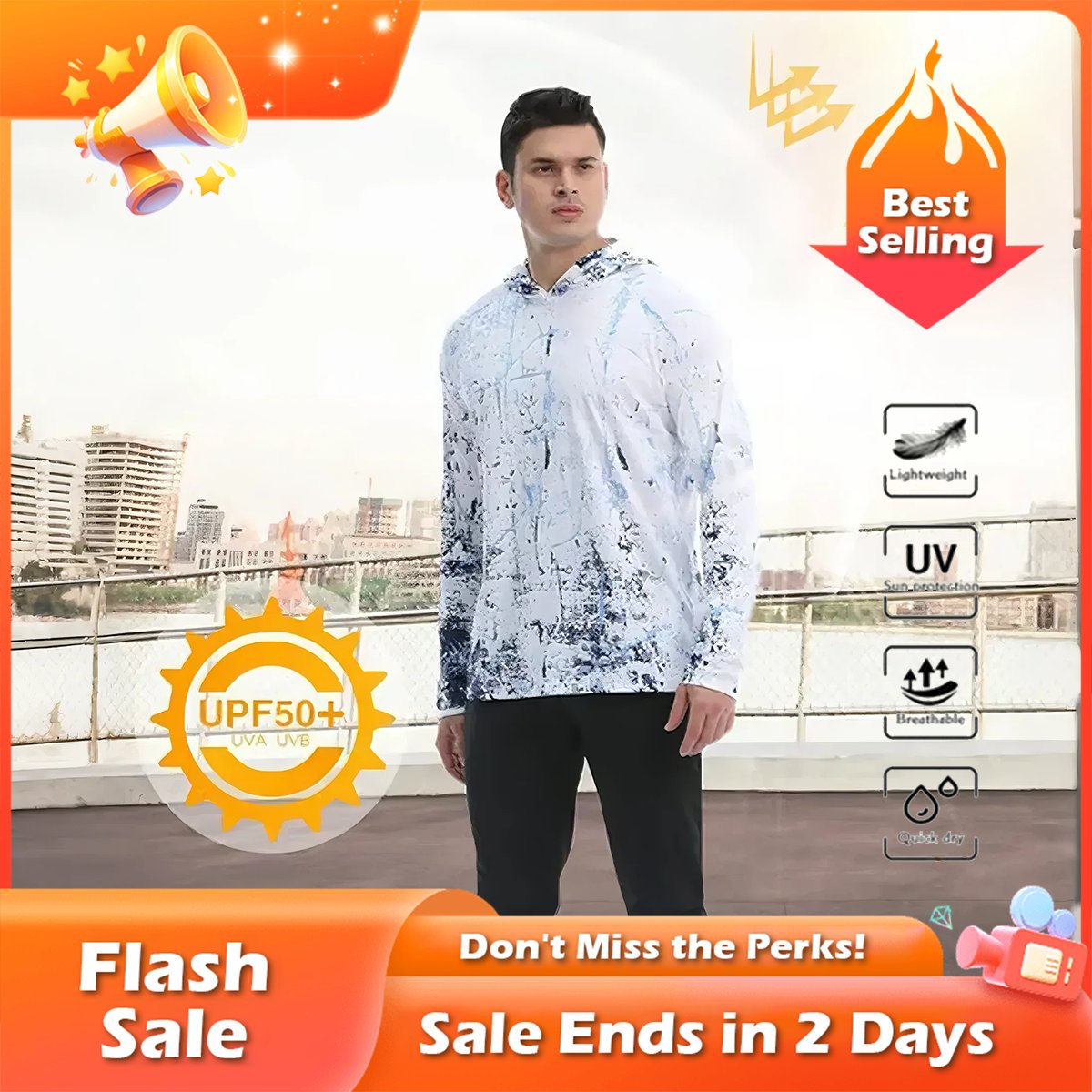 šFlash Saleā” 50K+ SOLD! Almost Gone-š„š„Men's UPF 50+ Hooded Sun Protection Fishing Sauna Shirts,Best Gifts