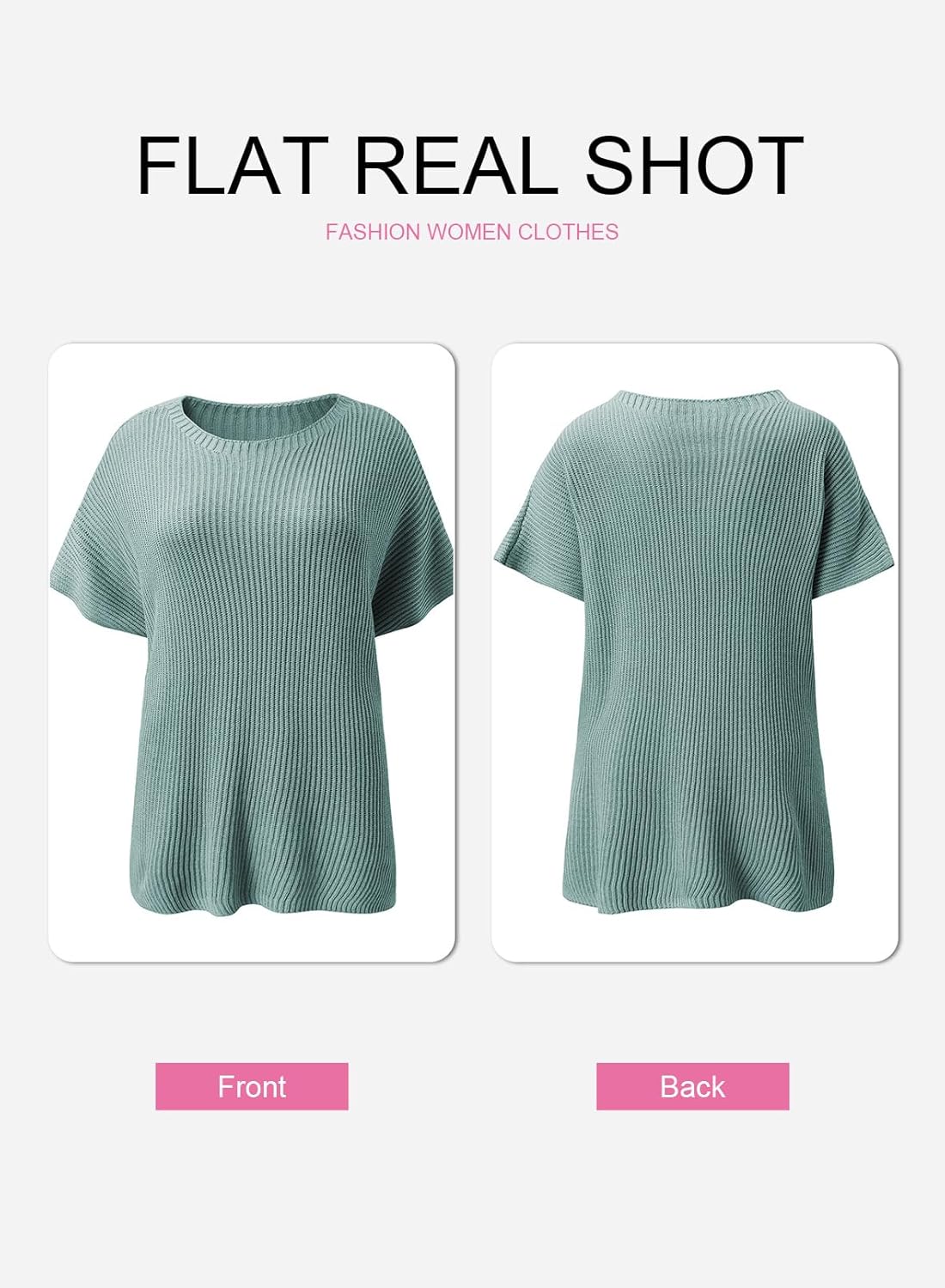 Womens Tops Crewneck Short Sleeve Sweater Causal Tunic Tops Lightweight Summer Sweaters for Women