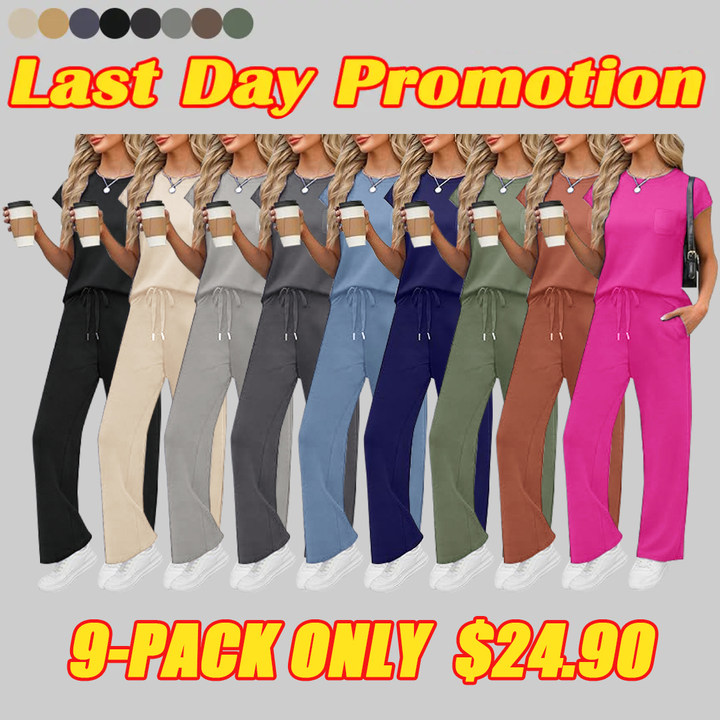 🔥 Hot selling model-2 Piece Sets for Women Casual Summer Travel Vacation Outfits Cap Sleeve Lounge Set