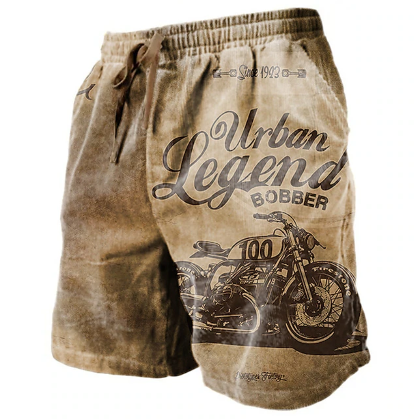 Men's Prints Sweat Shorts Beach Shorts Terry Shorts Mid Waist Retro Vintage Casual Daily Holiday Streetwear Drawstring Elastic Waist