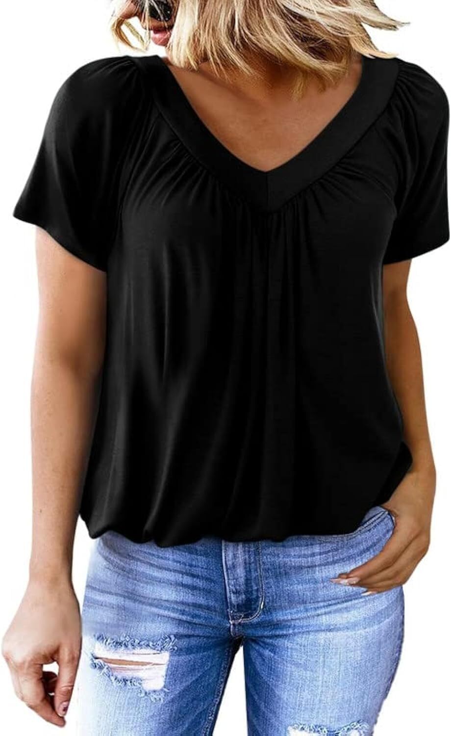 š„Last day promotionš„Women's Casual Summer T Shirts Short Sleeve V Neck Tops Tshirts