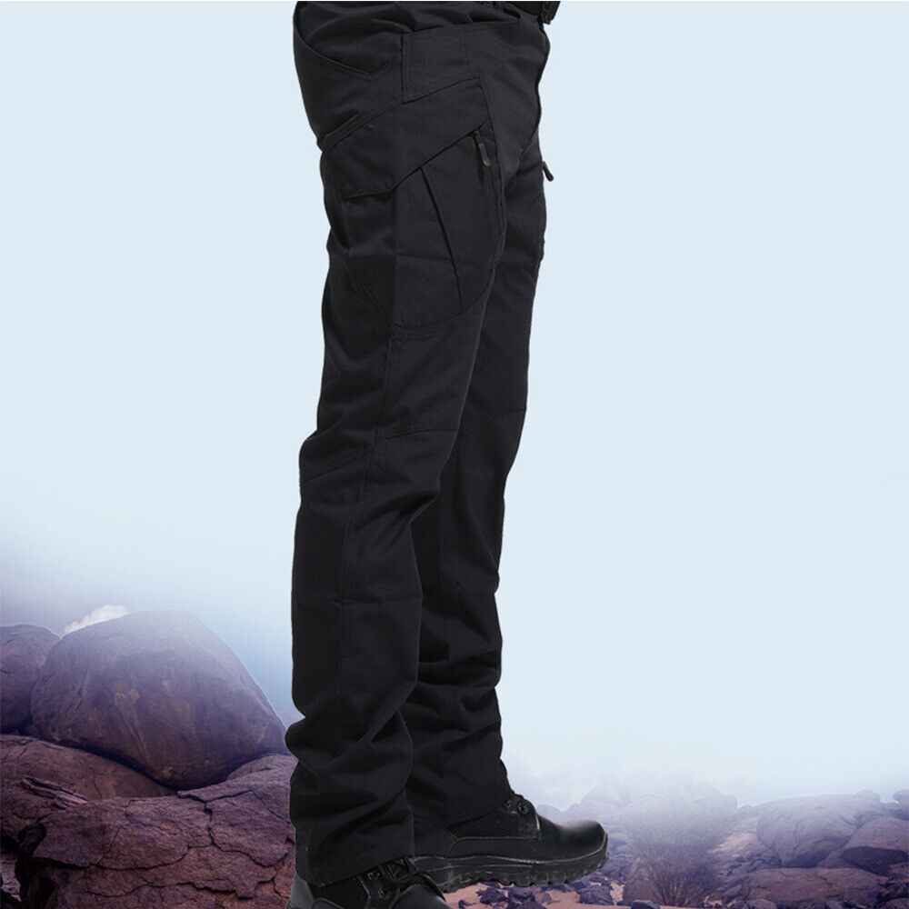 Men's Cargo Pants 100% Cotton Work Trousers Tactical Combat Outdoor Hiking Pant