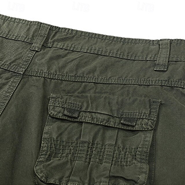 Men's Cargo Pants Cargo Trousers Work Pants Hiking Pants Multi Pocket Straight Leg Plain Moisture Wicking Wearable Full Length Outdoor Daily Camping & Hiking Fashion Streetwear(Belt Included)