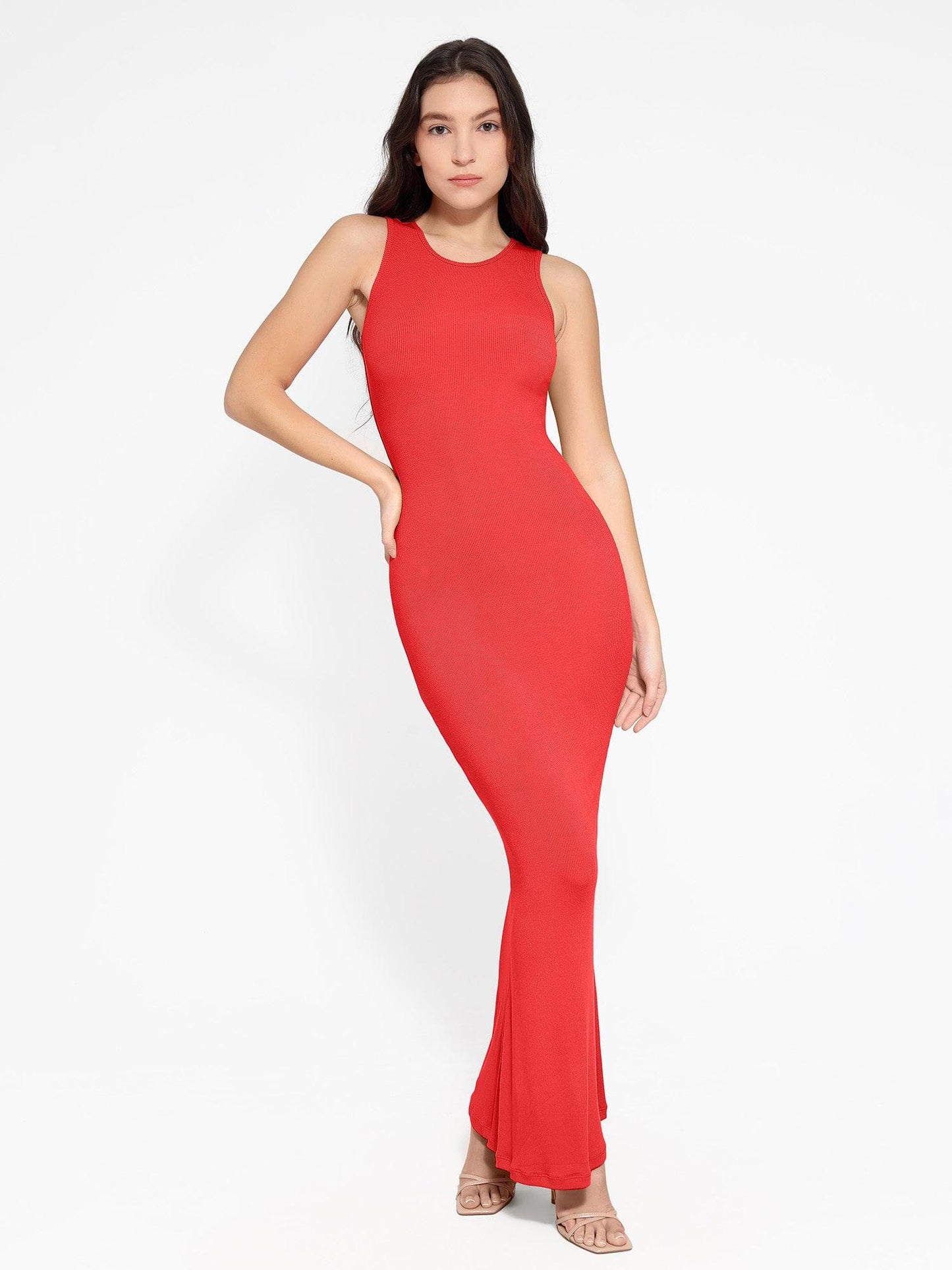 🔥Flash Sale⚡Shapewear Modal Sleeveless Crew Neck Slimming Maxi Dress