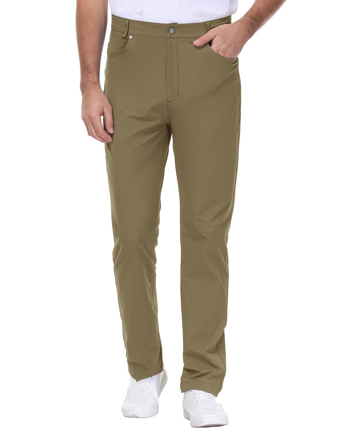🔥PROMOTION LAST DAY🔥Men's Stretch Dress Pants No Iron Golf Pants Expandable Waist Flat Front Business Casual Pants