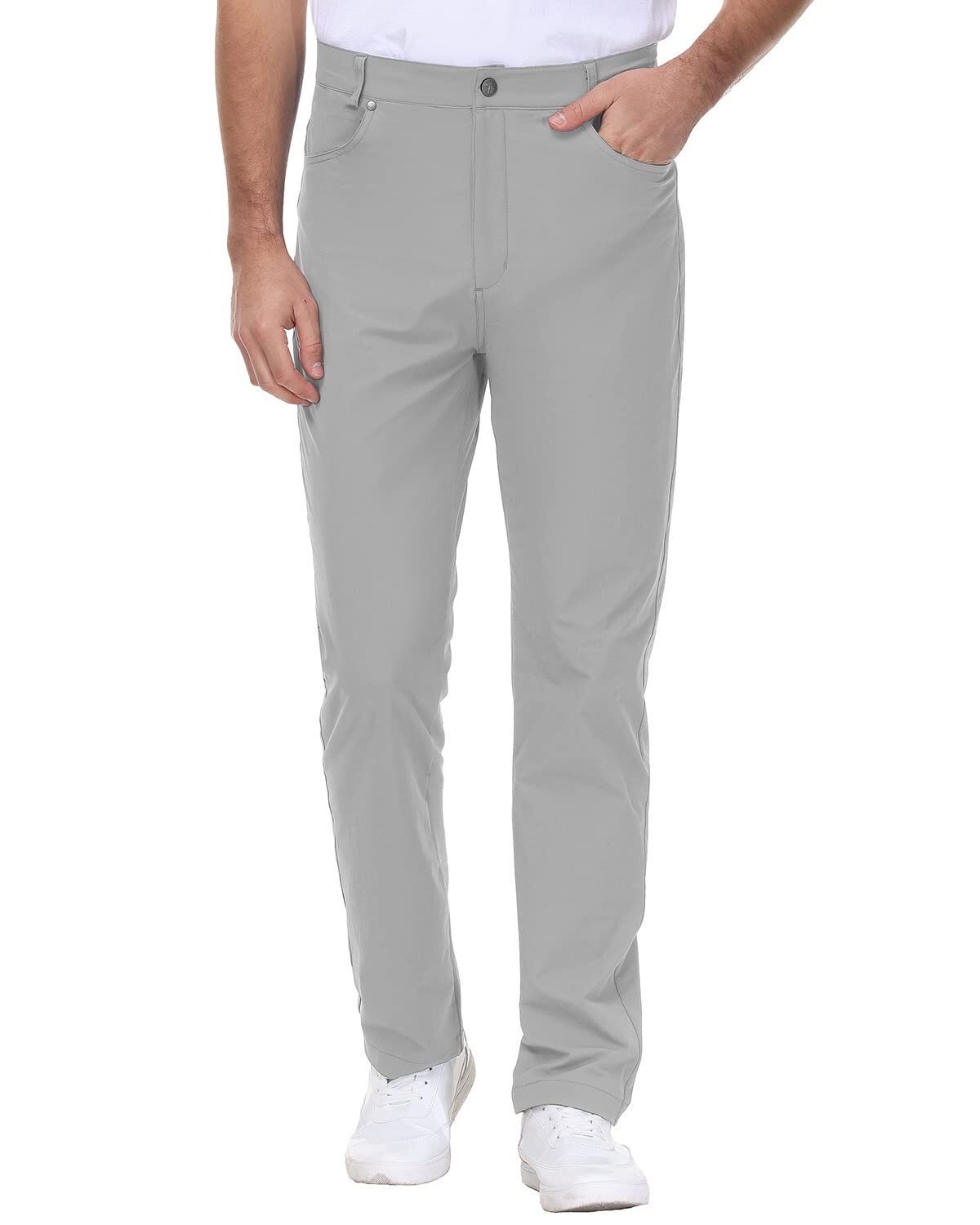 🔥PROMOTION LAST DAY🔥Men's Stretch Dress Pants No Iron Golf Pants Expandable Waist Flat Front Business Casual Pants