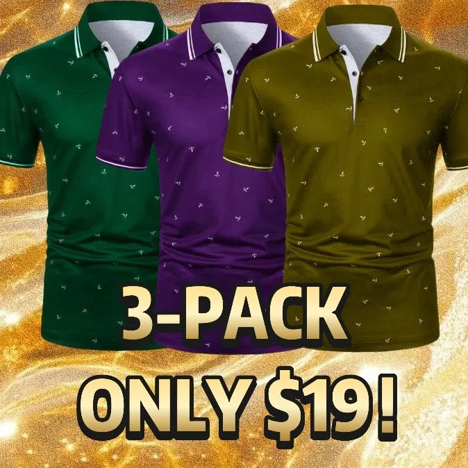 Men's Anchor Print Short Sleeve Polo Shirt
