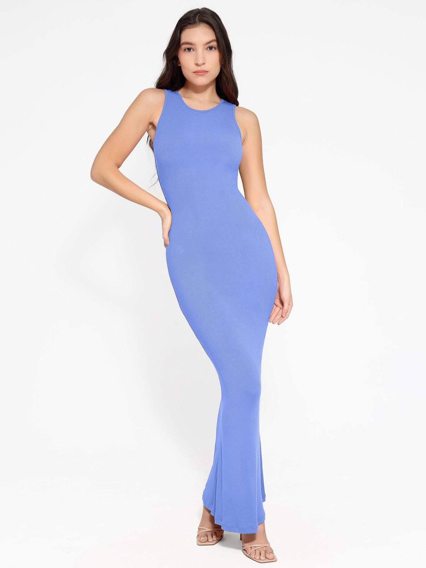 🔥Flash Sale⚡Shapewear Modal Sleeveless Crew Neck Slimming Maxi Dress