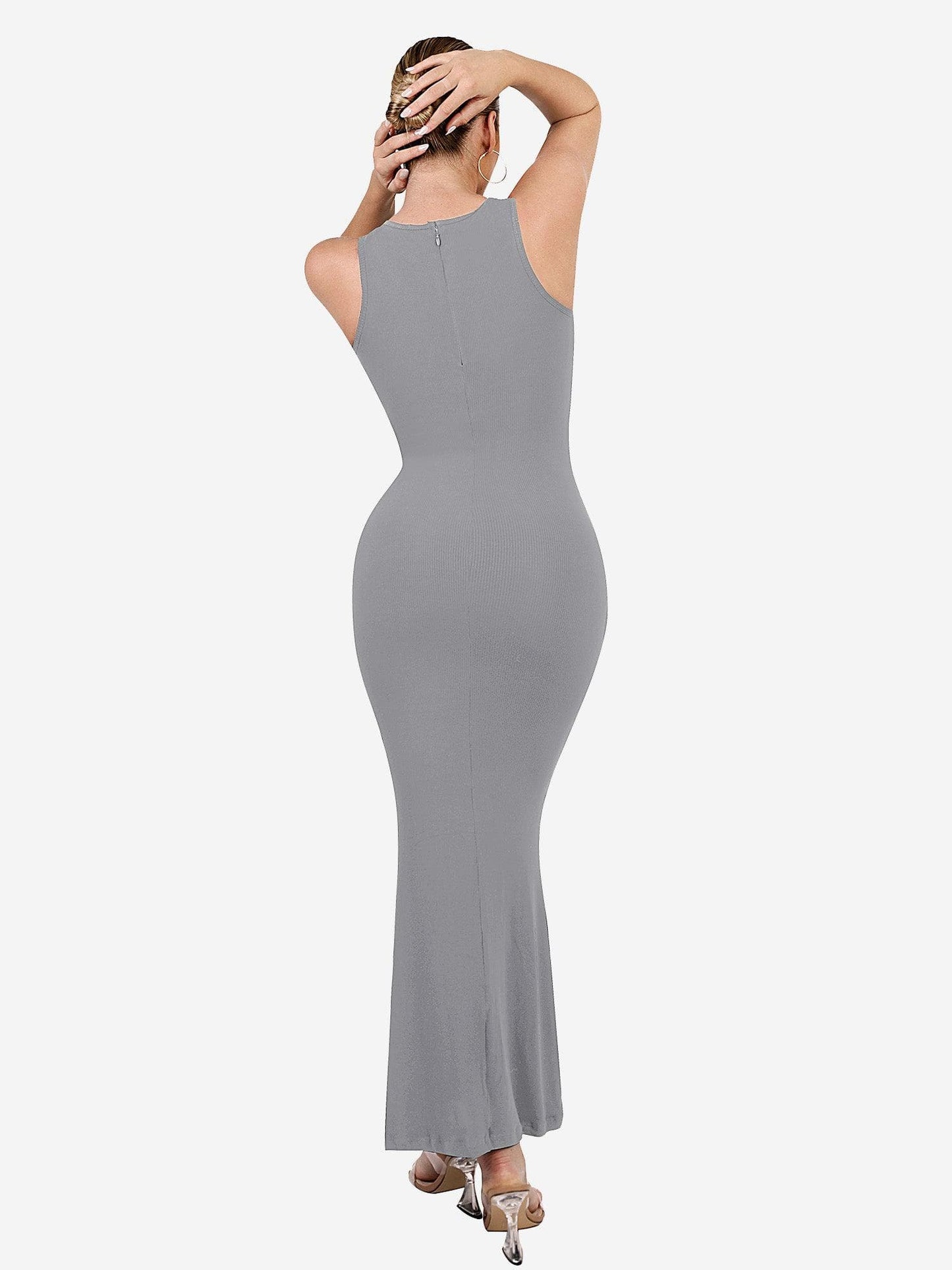 🔥Flash Sale⚡Shapewear Modal Sleeveless Crew Neck Slimming Maxi Dress