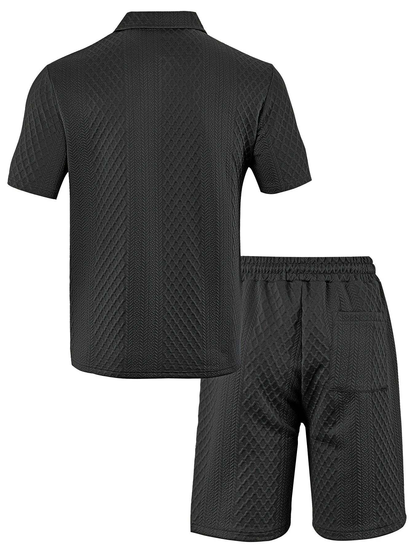 7 Packs Men's casual sports lapel jacquard texture polo shirt set