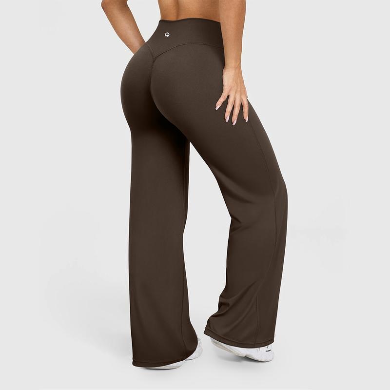Women's Casual Pants - High-waisted Loose-Fitting Casual Pants - Comfortable and Elastic Loose Pants with Stretchy Material - Straight Leg Hem