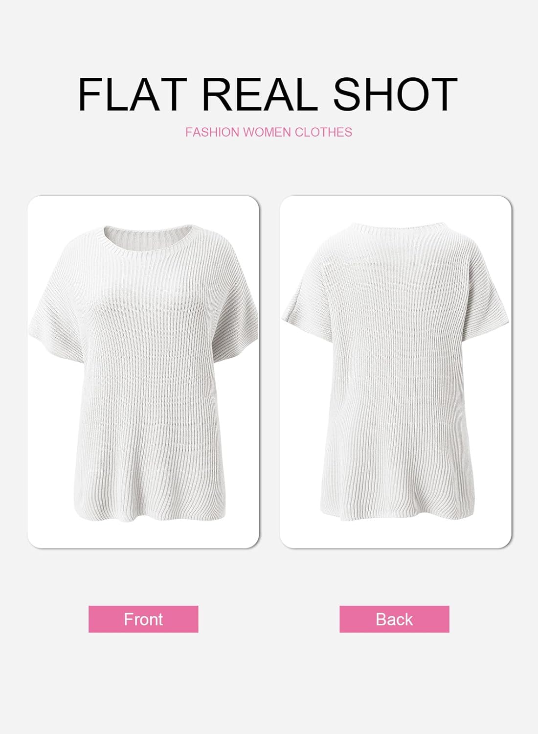 Womens Tops Crewneck Short Sleeve Sweater Causal Tunic Tops Lightweight Summer Sweaters for Women