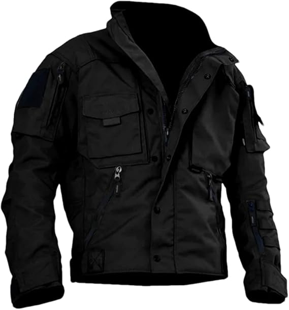Military Jacket for Men 1000D Cordura Tactical Jacket Hard Shell Water Resistant Army Jacket Coat Hiking Bushcraft