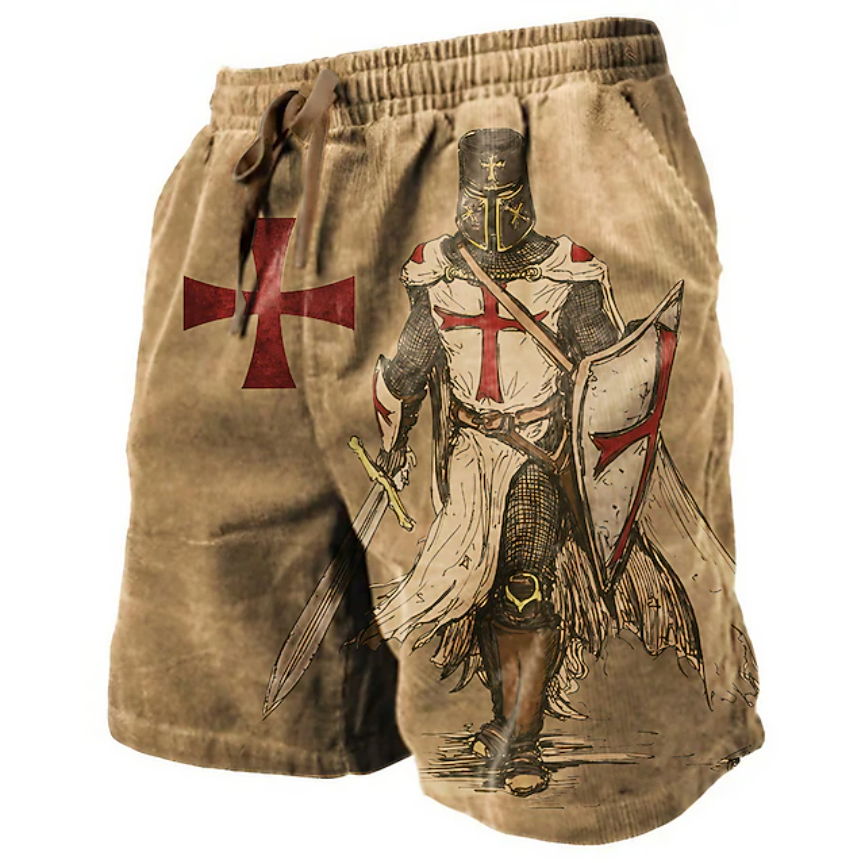 Men's Prints Sweat Shorts Beach Shorts Terry Shorts Mid Waist Retro Vintage Casual Daily Holiday Streetwear Drawstring Elastic Waist