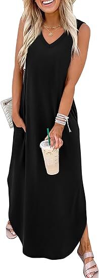 Summer Dresses Maxi Dress Vacation Beach Sundresses 2025 with Pockets Womenswear Flowy