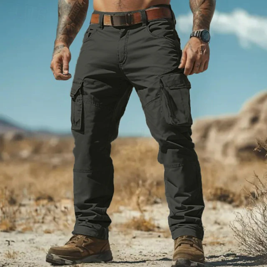 Men's Cargo Pants Cargo Trousers Work Pants Hiking Pants Multi Pocket Straight Leg Plain Moisture Wicking Wearable Full Length Outdoor Daily Camping & Hiking Fashion Streetwear(Belt Included)