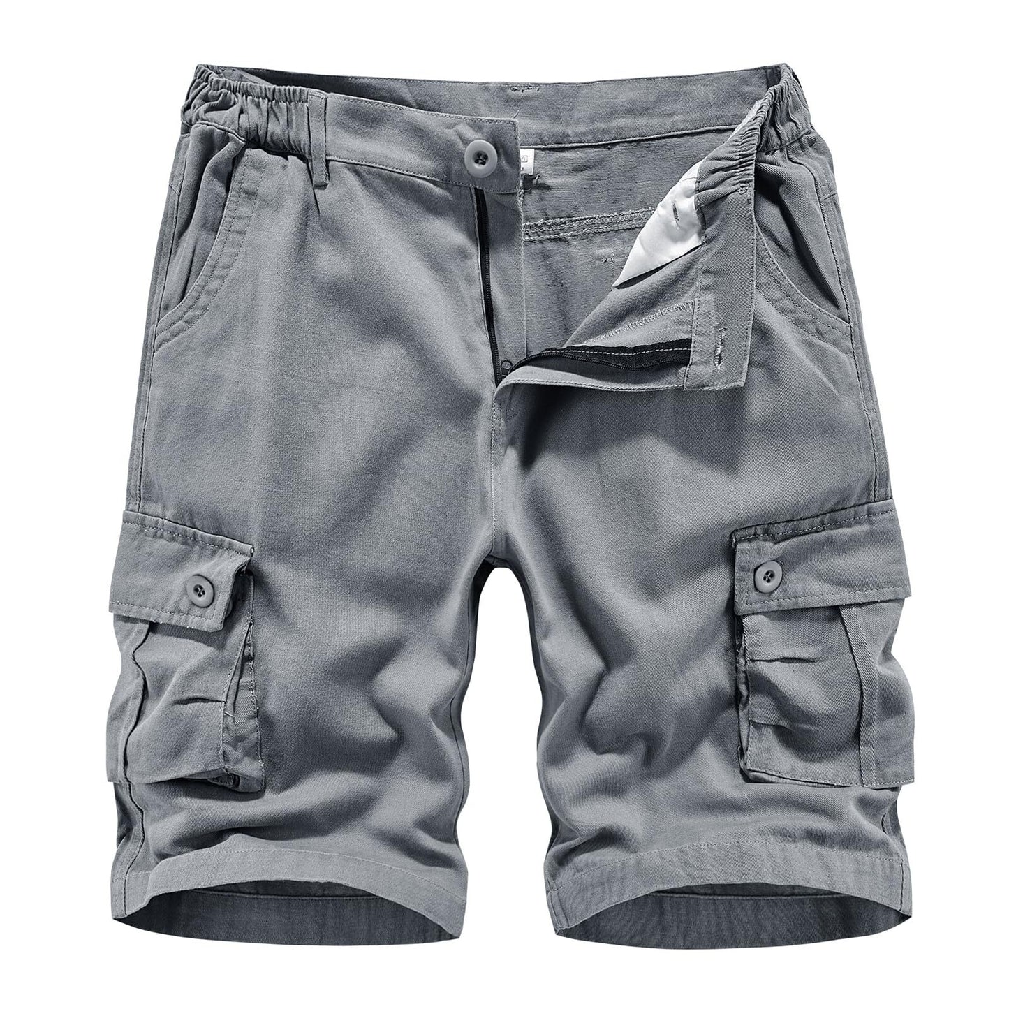 Men's Cargo Shorts Twill Relaxed Fit Multi-Pockets Cotton Outdoor Casual Shorts