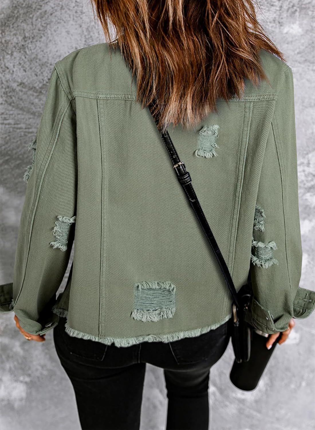 Womens Boyfriend Washed Crop Denim Jean Jacket Coat