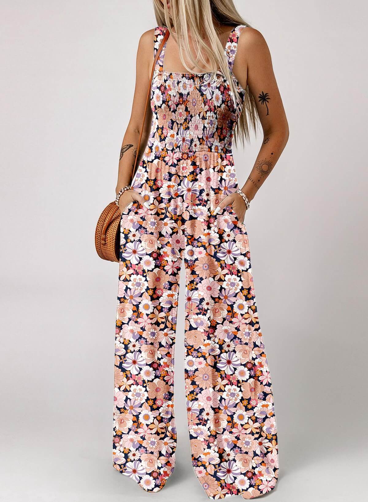 🔥Women's Sleeveless Jumpsuit with Pockets and adjustable straps/🎯Made in USA
