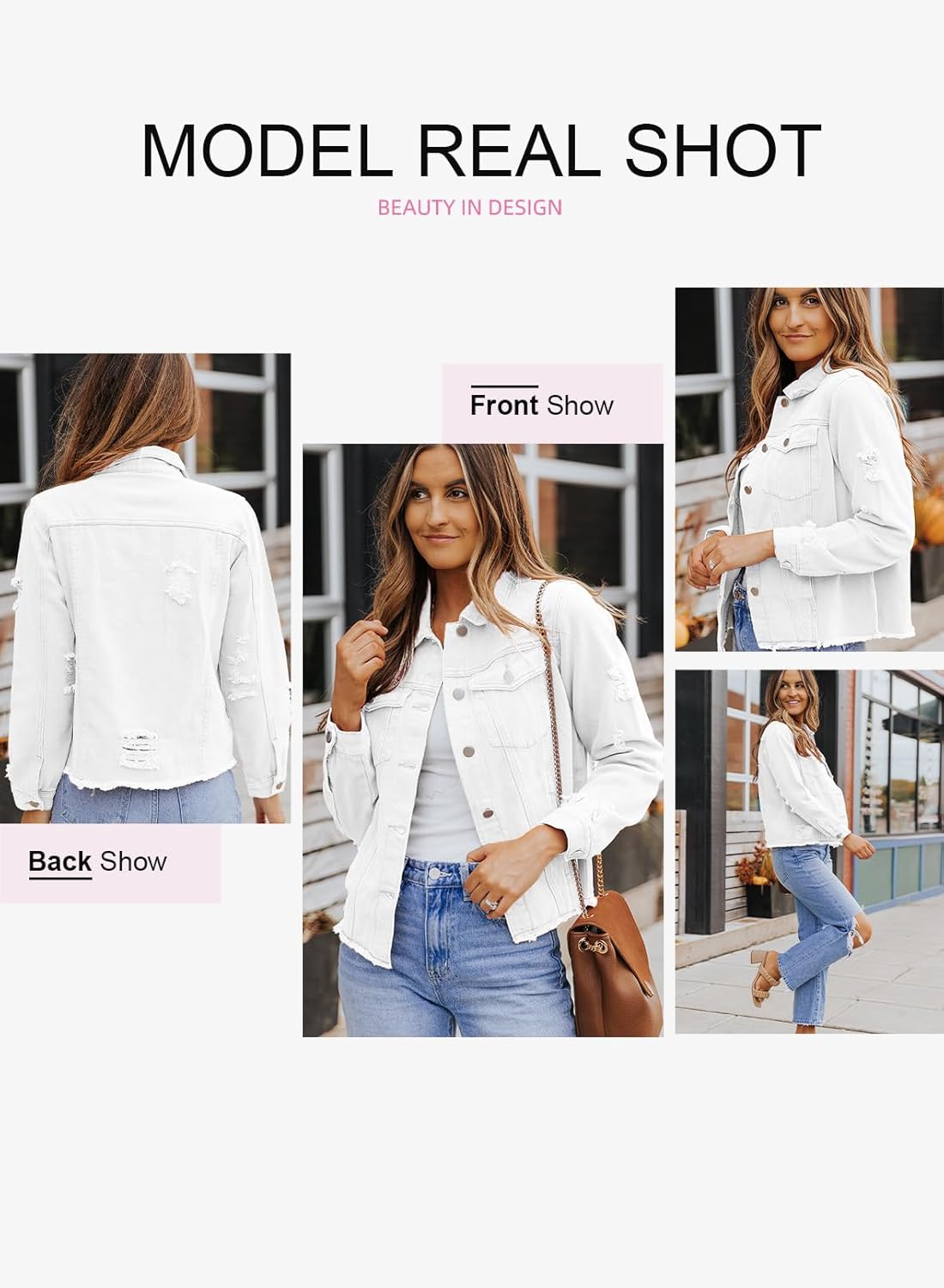 Womens Boyfriend Washed Crop Denim Jean Jacket Coat