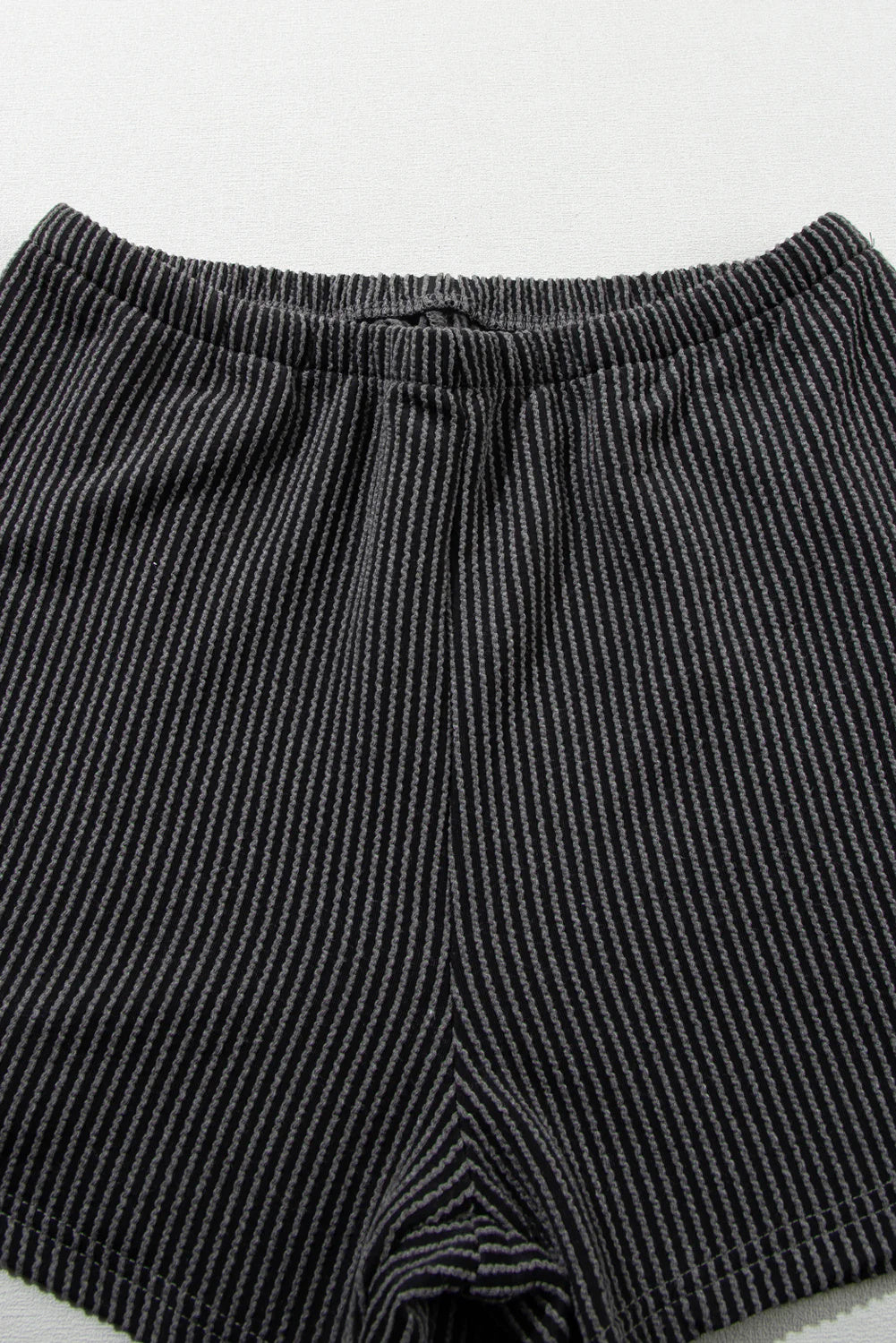 Women's Pocket Casual Short Sleeve T-shirt & Elastic Waist Shorts, Ribbed 2 Piece Sets