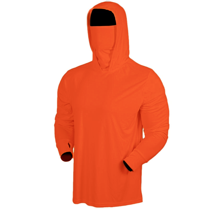 Men’s UPF 50+ Sun Protection Hooded Shirt with Integrated Face Cover