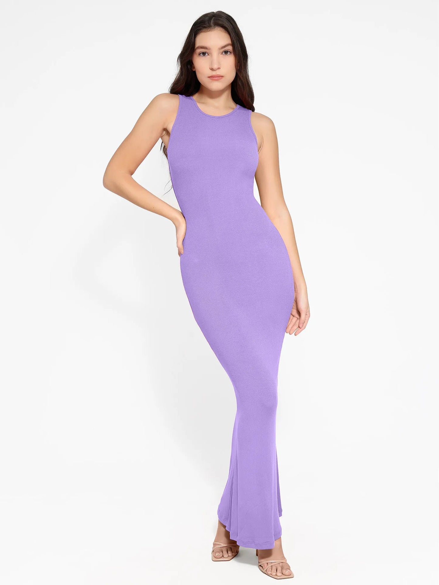 🔥Flash Sale⚡Shapewear Modal Sleeveless Crew Neck Slimming Maxi Dress
