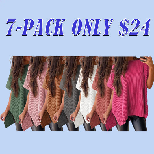 Womens Tops Crewneck Short Sleeve Sweater Causal Tunic Tops Lightweight Summer Sweaters for Women