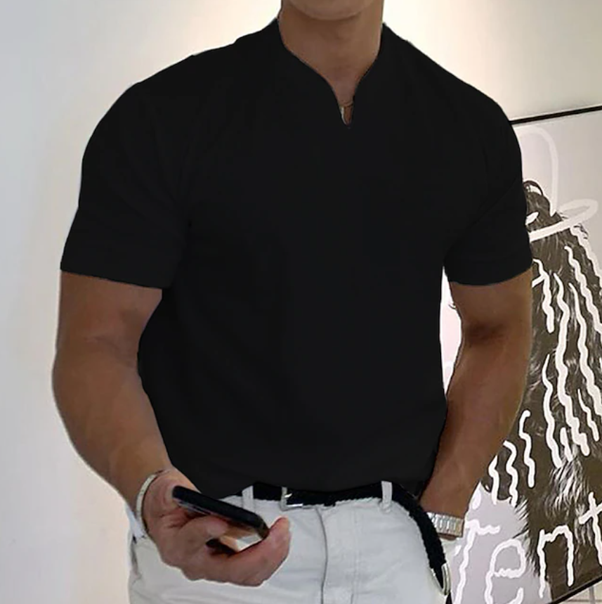 Men's T Shirt Short Sleeve V Neck Summer Plain Sports Fashion Lightweight Classic Style Vacation Casual Holiday Black White Pink Top Tee for Men