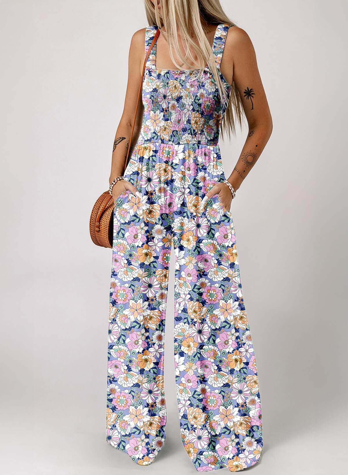 🔥Women's Sleeveless Jumpsuit with Pockets and adjustable straps/🎯Made in USA