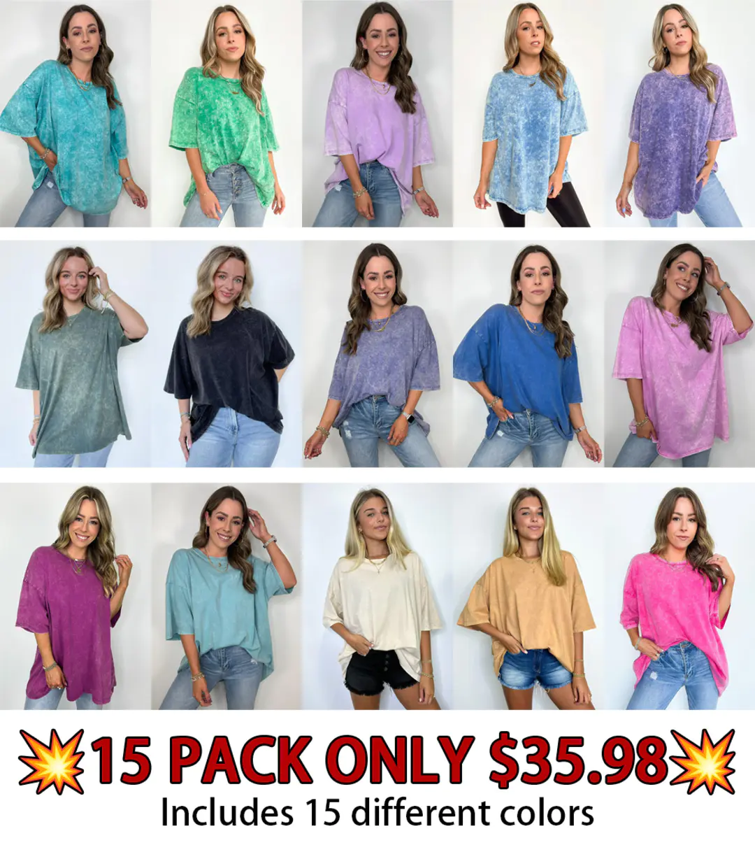 Women's Oversized T Shirts Acid Washed HeavyCotton 👚