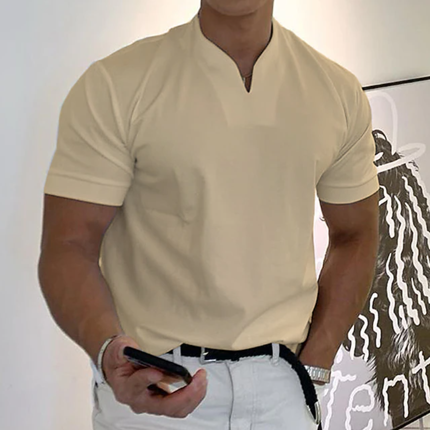 Men's T Shirt Short Sleeve V Neck Summer Plain Sports Fashion Lightweight Classic Style Vacation Casual Holiday Black White Pink Top Tee for Men