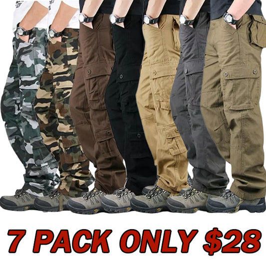 Men's Cargo Pants 100% Cotton Work Trousers Tactical Combat Outdoor Hiking Pant