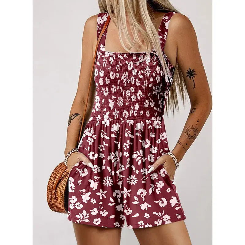 Women 2025 Casual Loose Short Overalls One Piece Sleeveless Jumpsuits