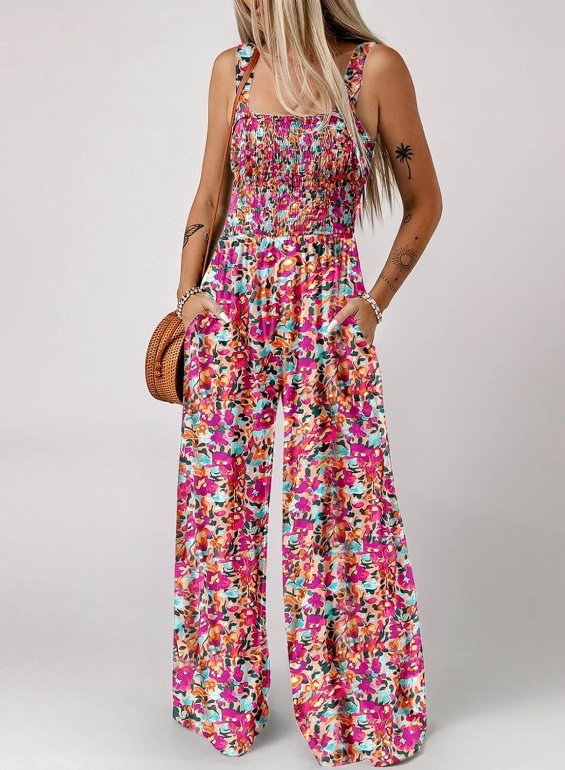 🔥Women's Sleeveless Jumpsuit with Pockets and adjustable straps/🎯Made in USA