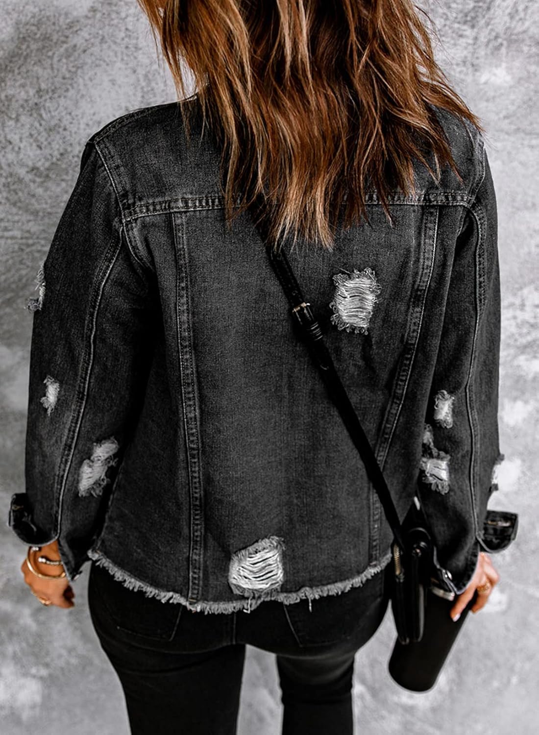 Womens Boyfriend Washed Crop Denim Jean Jacket Coat