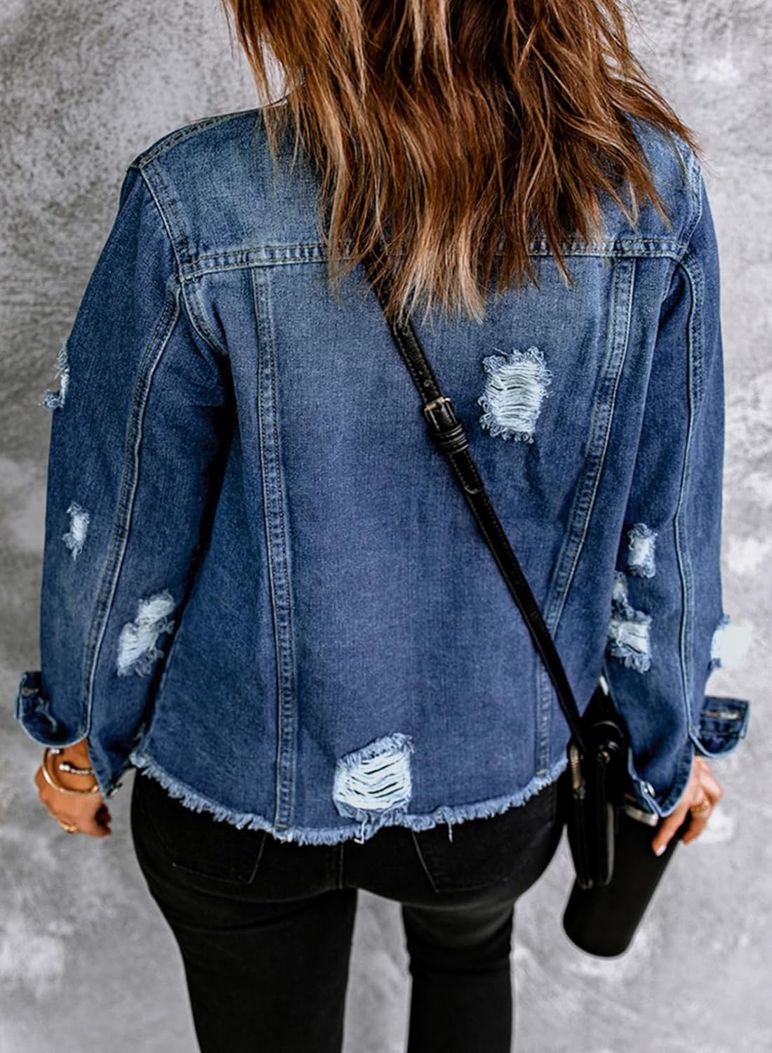 Womens Boyfriend Washed Crop Denim Jean Jacket Coat