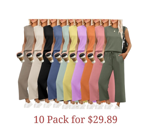 🔥Last Day Sale🔥6 pack for $24.67-Two Piece Sets for Women Spring/Summer Lounge Sets/made in USA