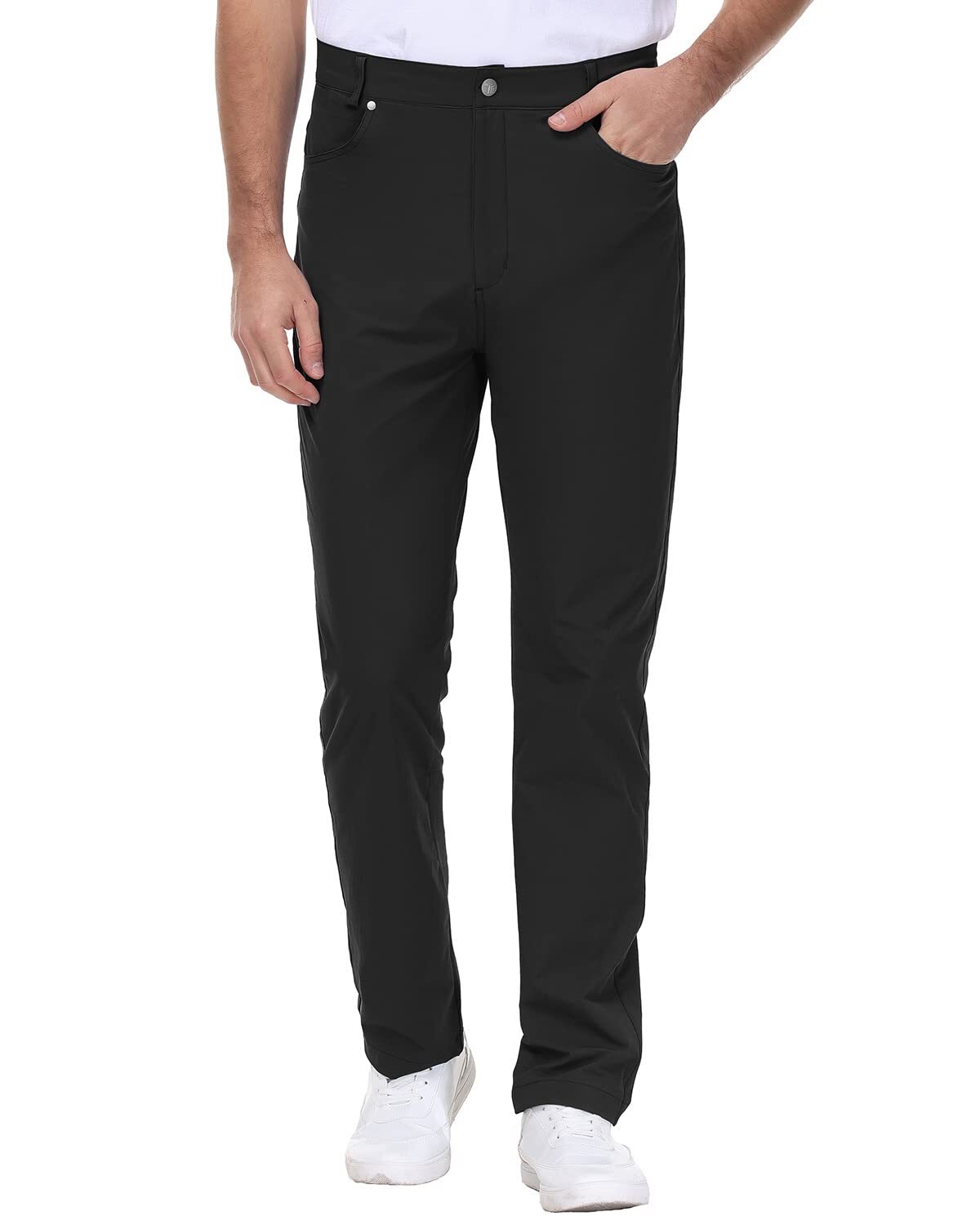 🔥PROMOTION LAST DAY🔥Men's Stretch Dress Pants No Iron Golf Pants Expandable Waist Flat Front Business Casual Pants