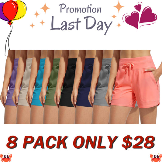 Women's 5" Swim Board Shorts High Waisted Quick Dry Swimsuit Swimming Bottoms