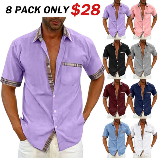 🔥Men's Casual Plaid Collar Button Summer Shirt
