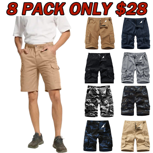 Men's Cargo Shorts Twill Relaxed Fit Multi-Pockets Cotton Outdoor Casual Shorts