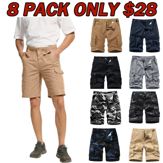 Men's Cargo Shorts Twill Relaxed Fit Multi-Pockets Cotton Outdoor Casual Shorts