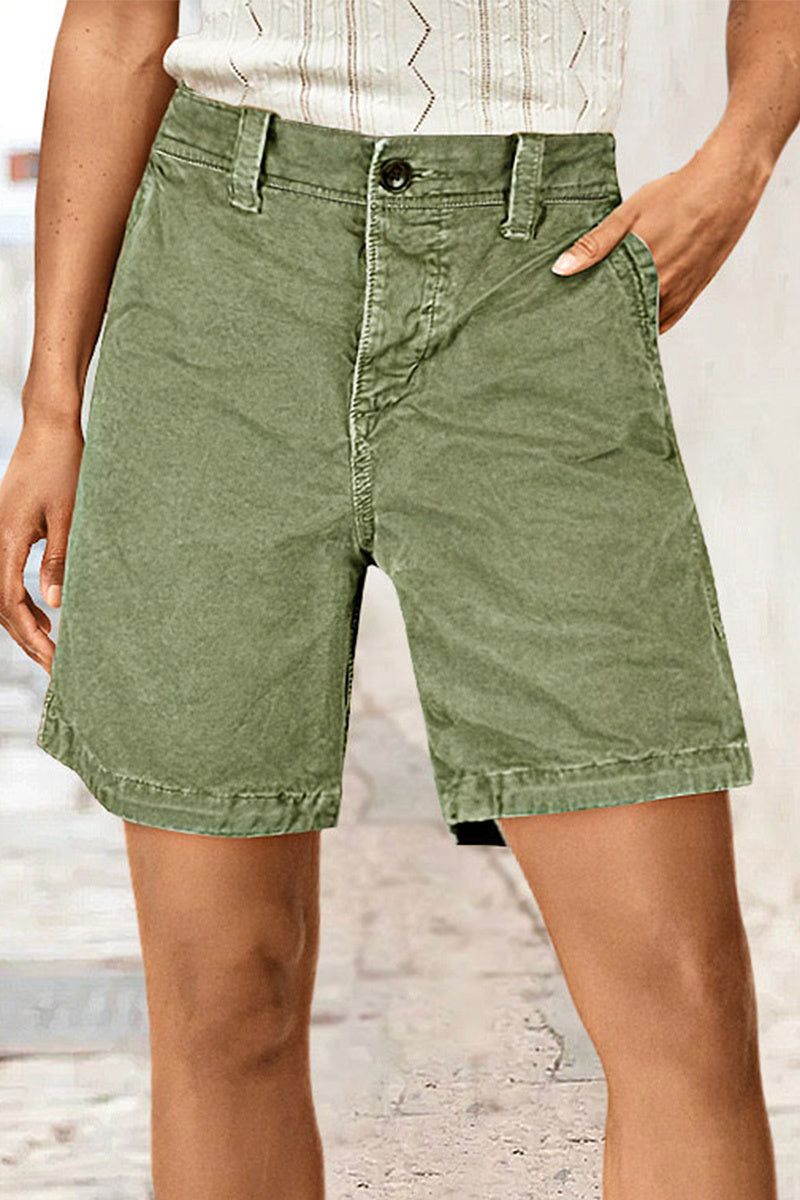 Solid Mid Waist Mid Thigh Shorts🔥🔥