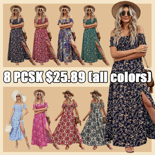 🔥Fall Sale 💃Women's French Vintage Split Thigh A-Line Dress