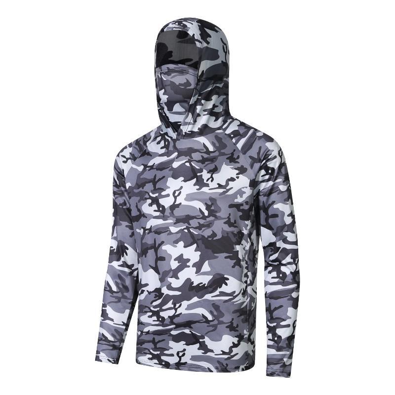 Men’s UPF 50+ Sun Protection Hooded Shirt with Integrated Face Cover
