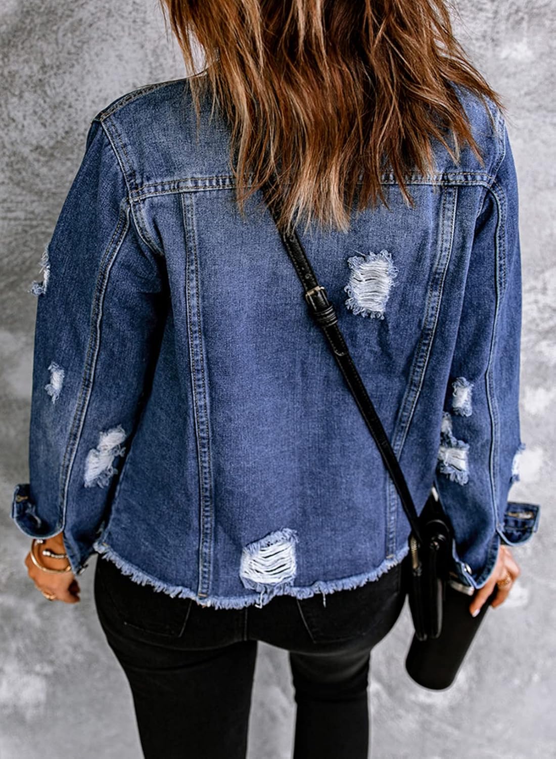 Womens Boyfriend Washed Crop Denim Jean Jacket Coat