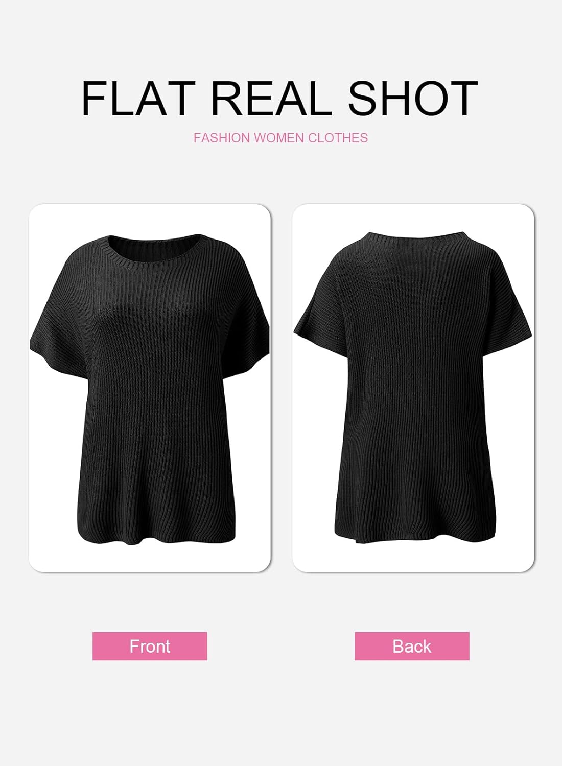 Womens Tops Crewneck Short Sleeve Sweater Causal Tunic Tops Lightweight Summer Sweaters for Women
