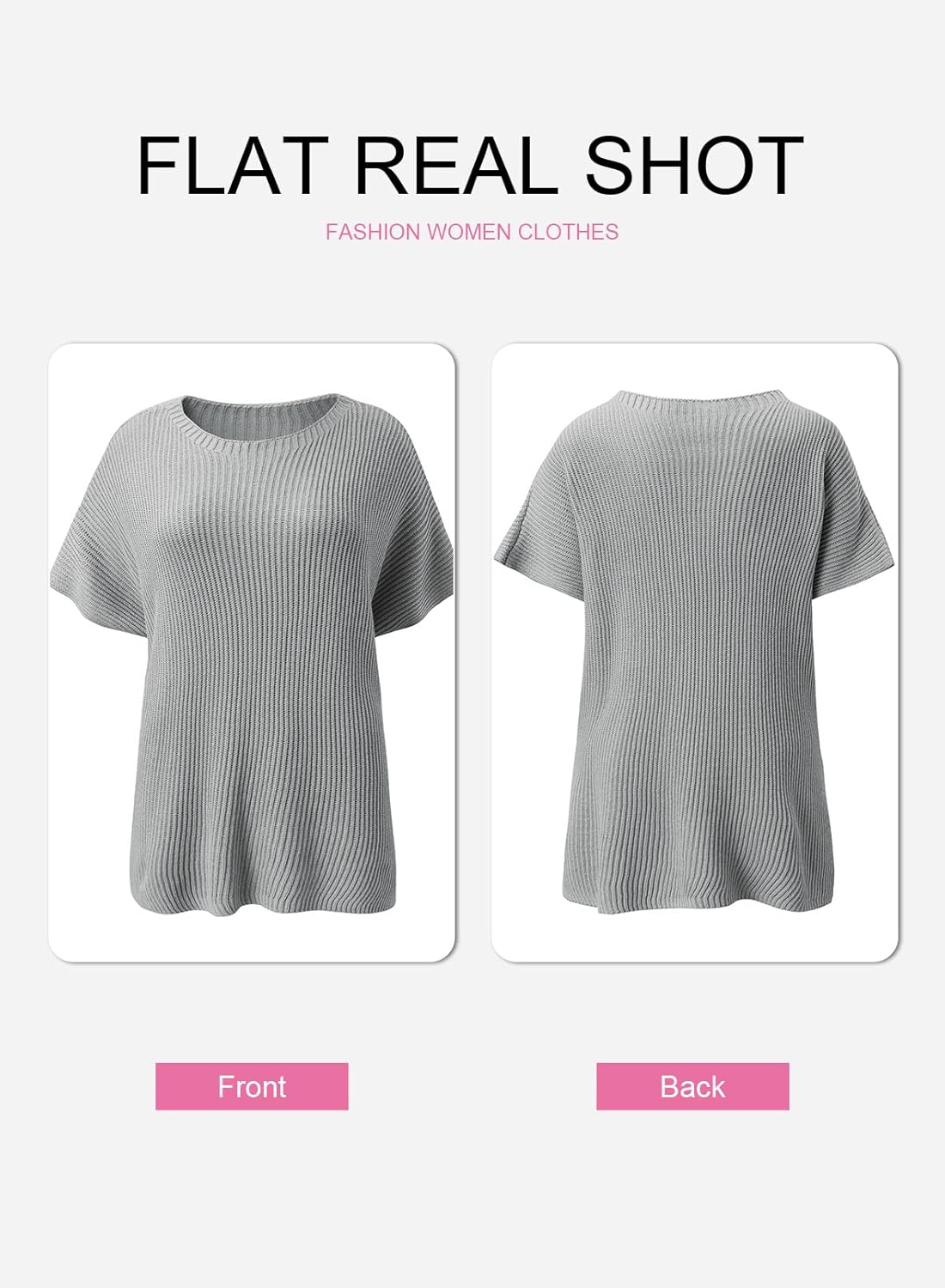 Womens Tops Crewneck Short Sleeve Sweater Causal Tunic Tops Lightweight Summer Sweaters for Women